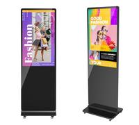 JASZDOT 43" Écran Publicitaire Lumineux LCD Non Tactile, Écran Publicitaire Ultra-Mince Haute Définition, Lecteur de Carrousel d'images Vidéo avec Entrée WiFi HDMI/USB Lecteur Automatique