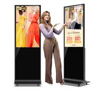 JASZDOT 43" Écran Publicitaire Lumineux LCD Tactile, Écran Publicitaire Ultra-Mince Haute Définition, Lecteur de Carrousel d'images Vidéo avec Entrée WiFi HDMI/USB Lecteur Automatique