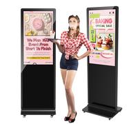 JASZDOT 43" Écran Publicitaire Lumineux LCD Tactile, Écran Publicitaire Ultra-Mince Haute Définition, Lecteur de Carrousel d'images Vidéo avec Entrée WiFi HDMI/USB Lecteur Automatique