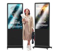 JASZDOT 55" Écran Publicitaire Lumineux LCD Tactile, Écran Publicitaire Ultra-Mince Haute Définition, Lecteur de Carrousel d'images Vidéo avec Entrée WiFi HDMI/USB Lecteur Automatique