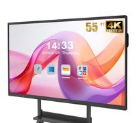 JASZDOT 55'' Smart Board, 4K UHD Tableau Blanc interactif PC Écran Tactile sans Fil Android 13 pour Salle de Classe, Maison, Bureau et Studio, Support WiFi, HDMI, Bluetooth (avec Support Mural)