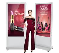 JASZDOT 65" Écran Publicitaire Lumineux LCD Blanc Tactile, Écran Publicitaire Ultra-Mince Haute Définition, Lecteur de Carrousel d'images Vidéo avec Entrée WiFi HDMI/USB Lecteur Automatique