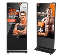 JASZDOT 65" Écran Publicitaire Lumineux LCD Non Tactile, Écran Publicitaire Ultra-Mince Haute Définition, Lecteur de Carrousel d'images Vidéo avec Entrée WiFi HDMI/USB Lecteur Automatique