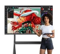 JASZDOT 65'' Smart Board, 4K UHD Tableau Blanc interactif PC Écran Tactile Sans Fil Android 13 pour Salle de Classe, Maison, Bureau et Studio, Support WiFi, HDMI, Bluetooth (avec support mural)