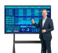 JASZDOT 86'' Smart Board, 4K UHD Tableau Blanc interactif PC Écran Tactile sans Fil Android 13 pour Salle de Classe, Maison, Bureau et Studio, Support WiFi, HDMI, Bluetooth (avec Support Mural)