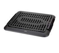 Jata BQ108 Barbecue électrique pour utilisation en intérieur, sans fumée ni odeur, 1250 W, surface 320 x 260 mm, amovible, plateau pour ramasser les sauces, nettoyage facile, anti-adhésif, noir