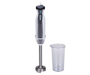 Jata BT185 Batteur à Main 1000 W, avec verre de 600 ml, double lame titanique, régulateur de vitesse électronique, pied amovible en acier inoxydable