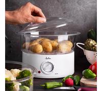 JATA CV200 Cuiseur vapeur électrique . Cuisson saine. 2 paniers. Capacité : 3,5 litres. Réservoir : 500 ml. Comprend un récipient pour le riz ou les sauces.