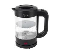 Jata HA702 Bouilloire électrique 1,2 l, 1 500 W, sans BPA, base 360°, arrêt automatique, enrouleurs, ébullition rapide, verre borosilicate