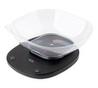 JATA HOGAR HBAL1709 Balance de cuisine numérique avec bol de 1 l, jusqu'à 5 kg, fonction tare, indicateur de surpoids et batterie faible, dimensions 17 x 21,5 x 8,5 cm