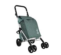 JATA HCAR2501 Chariot de Courses 4 Roues 40 l avec Sac réfrigérant pour congeler 2 Roues pivotantes à 360° Chariot Pliable avec Frein Châssis en Aluminium