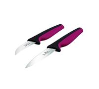 Jata Hogar Couteaux de cuisine Set de 2 couteaux ESSENTIAL: Éplucheur et pointe en acier inoxydable Poignée ergonomique Passe au lave-vaisselle Ligne de jais HACC4507