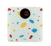JATA HOGAR HBAS1417 Balance de salle de bain numérique avec écran LCD haute précision 4 capteurs jusqu'à 180 kg Indicateur de surpoids et batterie faible. Dimensions : 30,2 x 30,2 x 2,5 cm