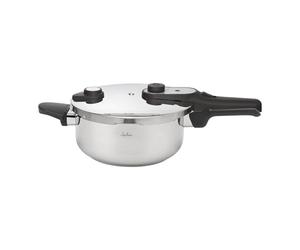 JATA HOGAR HOLL2224 Autocuiseur express 4 l en acier inoxydable, autocuiseur rapide avec fermeture rotative, 3 systèmes de sécurité, convient pour induction et tous types de cuisinières, Ø 22 cm