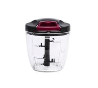 JATA Home HMAQ4506 Hachoir manuel avec corde pour tous types d'aliments, 4 hauteurs de coupe, lame en acier inoxydable, capacité 900 ml, couvercle et fouet inclus