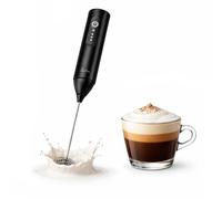 JATA JEES5504 Mousseur à lait électrique à main rechargeable USB-C, fouet à lait avec 3 vitesses, mousse pour café, cappuccino et latte, tige en acier inoxydable, batterie au lithium