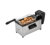 JATA JEFR1678 Friteuse à huile 4 l 2000 W | Thermostat réglable avec indicateurs lumineux | Zone froide pour huile propre et sans odeurs | Démontable | Nettoyage facile | Corps et couvercle en acier