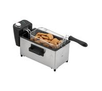 JATA JEFR1680 Friteuse à huile 3 l 2000 W | Thermostat réglable | Zone froide pour huile propre | Démontable | Nettoyage facile | Corps en acier inoxydable | Fritures croustillantes