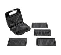 JATA JESW2010 - Appareil à croque-monsieur 3 en 1 : grill, appareil à croque-monsieur et gaufrier, plaques amovibles et interchangeables anti-adhésives, 750 W, grillage rapide et uniforme, stockage