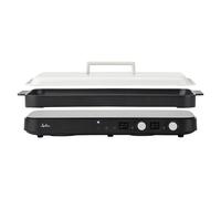 JATA JEVI1470 Table de cuisson à induction portable 2 anneaux + plaque chauffante. 2800 W. Avec couvercle anti-éclaboussures. Jusqu'à 230ºC. Avec minuterie de 99 minutes.