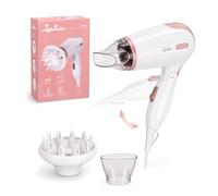 Jata Sc47b Sèche-cheveux De Voyage Avec Diffuseur Poignée Atténuante Bitension 3 Positions De Débit D'air Concentrateur D'air 200 W, Blanc