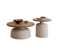 JATIBOSH Table Basse Ronde, Table D'Appoint pour Meubles de Salon, Table, Lot de 2, Table D’Appoint, Bout de Canap pour Salon, Chambre, Table de Chevet