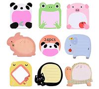 Jatidne 24 Post It Feuille Autocollante Design pour Animaux Mini Anniversaires Cadeaux Enfants