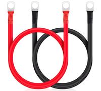 JatilEr 2 Cables De BateríA De 12 V M10, Cables De BateríA De 50 Cm, Cable De BateríA De Coche De 25 Mm, Cobre Puro, Cables De BateríA De 12 V Resistentes, Para Motocicleta, BateríA Solar De Coche