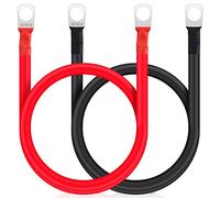 JatilEr 2 Cables de BateríA de 12 V M8, Cables de BateríA de 50 cm, Cable de BateríA de Coche de 35 mm, Cobre Puro, Cables de BateríA de 12 V Resistentes, Para Motocicleta, BateríA Solar de Coche