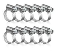 JatilEr Lot de 10 colliers de serrage réglables 8-16 mm - 10 clips en acier inoxydable 304 pour la fixation des tuyaux - Ventilation, drainage, évacuation, eau