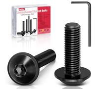 JatilEr Lot de 10 vis à tête bombée M8 x 30 à tête bombée à six pans creux avec bride en acier inoxydable 304 Noir A2 V2A Filetage complet avec llen