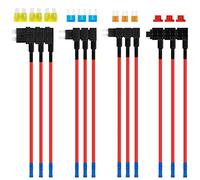 JatilEr Lot de 12 voleurs de courant Pour voiture Standard MiniMicro2 Profil bas Voleur de courant 4 types ATO ATC ATM APM Voleurs de courant Avec fusible de voiture pour voiture