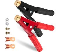 JatilEr Lot de 2 Pinces Crocodiles Grandes Pinces Crocodiles de 1000 A - en cuivre Pur - avec Gaine Isolante pour câble de Batterie de 16 à 35 mm²