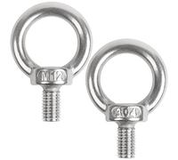 JatilEr Lot de 2 vis à œil M12 x 20 en acier inoxydable 304 - Matériel de fixation et de suspension