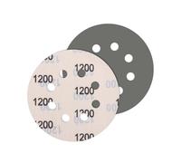 JatilEr Lot de 5 feuilles de papier abrasif 125 mm - Grain 1200 - Ronds - 8 trous fins et secs - Carbure de silicium - Ponceuse excentrique - Papier abrasif pour voiture polie - Métal et bois