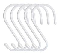 JatilEr Lot de 5 grands crochets en S,Caoutchouc blanc,14 cm,Crochets à suspendre,Crochets en métal anti-rouille,Charge maximale : 30 kg,Crochets de suspension en forme de S, salle de bain, bureau