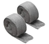 JatilEr paille de fer 3m, Lot de 2 Laine d'acier 0000 Grade Fil de Nettoyage Wire Wool, Fin Laine Tampons Polissage pour Entretien et Finition du Bois Verre Metaux Tampon Resistant