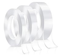 JatilEr Ruban adhésif double face extra fort 9 m - Pas de traces - Ruban adhésif double face transparent - 3 pièces - Nano Tape - Résistant à la chaleur - 10/20/30 mm 3m*3cm/2cm/1cm*1mm