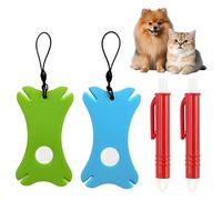 jatimdotin 2 Pince à Tiques et 2 Carte à Tiques, Lot de 4 Tire Tique pour Chiens, Chats et Humains, Protection Contre Les Tiques avec Une loupe