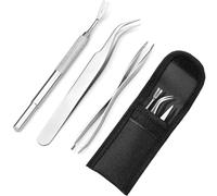 jatimdotin 3 Pièces Pince à Tiques, Tire Tique pour Chiens, Chats et Humains, Professionnelle Crochet à Tiques, Tiques Ensemble en Acier Inoxydable avec Sac de Rangement