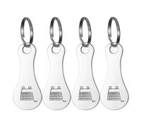 Jatimdotin 4 Pièces Caddie Jeton Universel Puce pour Caddie, Acier Inoxydable n Forme de Jeton Gadgets de Commodité du Panier