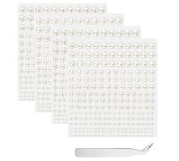 jatimdotin 900 Pcs Autocollants De Perles Auto Adhésifs, 2/3/4/5/6 mm Perles Auto Adhésifs, Demi-Perles Artisanales avec Pincette, pour Visage, Maquillage, Nail Art, Phone, DIY