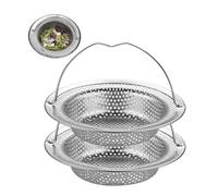 jatimdotin Bouchon Evier Cuisine, 2 Pièces Filtre Evier avec Poignée, Bouchon Evier en Acier Inoxydable, Crépine Cuisine Meilleur pour Vidange et Antiblocage (11 x 8 x 2 cm)