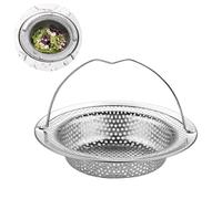 jatimdotin Bouchon Evier Cuisine, Filtre Evier avec Poignée, Bouchon Evier en Acier Inoxydable, Crépine Cuisine Meilleur pour Vidange et Antiblocage (11 x 8 x 2 cm)