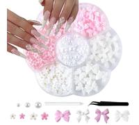 jatimdotin Décoratives pour Nail Art, Perle Ongle Nail Art, Breloques pour Ongles en Forme d'arc 3D, Nœud Papillon, Fleur Pour Sécoration des Ongles des Femmes