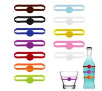 Jatimdotin Lot de marqueurs de verres réutilisables en silicone pour bar, fête, cocktail, champagne