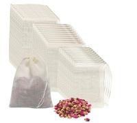 jatimdotin Sachet Thé 30 Pièces, Sachets Filtre à Thé, Sachets de Thé Réutilisables avec Cordon, Infuseur Thé, Filtre à Thé pour Thé en Vrac, Café, Thé de Fleurs, Herbes, Épices (3 Tailles)