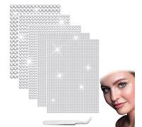jatimdotin Strass Autocollants, 2542 Pièces Strass Autocollant Diamant, 3/4/5/6mm Autocollant Auto-Adhésifs, Autocollant Diamant pour Visage Yeux Corps Ongle Nail Art