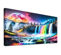 JATOK 5D Diamond Painting Grand XXL 40 x 70 cm Diamond Painting Images Arc-en-ciel Cascade Diamond Art Adulte Full DIY Diamant Art Peinture Kit Broderie Point de Croix Images Décoration Murale Maison