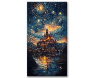 JATOK Grand kit de peinture diamant pour adultes, château 5D à faire soi-même, 40 x 69,8 cm, foret rond, parfait pour adultes, débutants, décoration murale d'intérieur, cadeaux